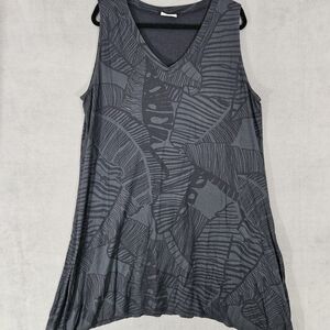 Vintage Cantoo Womens Midi Dress Size 2XL Black Sleeveless Vneck Sun Dress